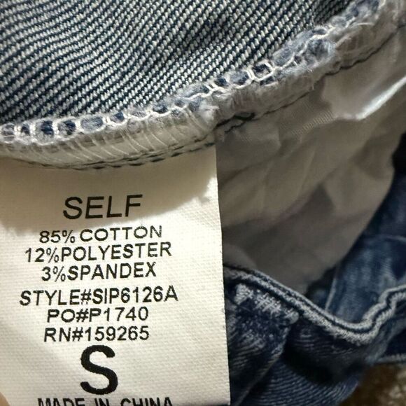 Saints & Hearts medium wash high rise flared jeans raw hem size small - Picture 5 of 5